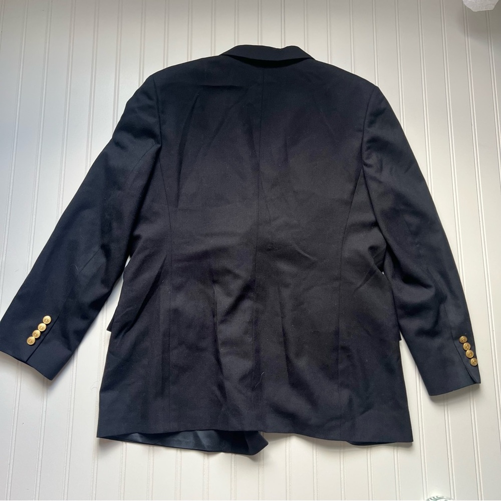 Brooks Brothers Black Double Breasted Blazer Gold Buttons - Picture 6 of 8